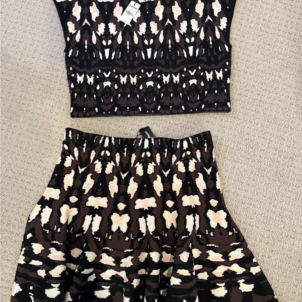 Black and Cream Skater Mini Skirt for Cocktail